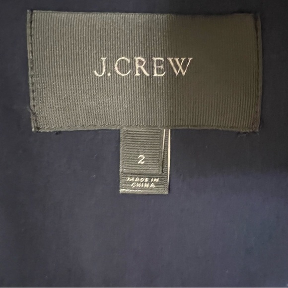 J.Crew Navy Blue Trench Jumpsuit One Piece Pants Crop Silky Sz 2 Pockets Career - Picture 10 of 12